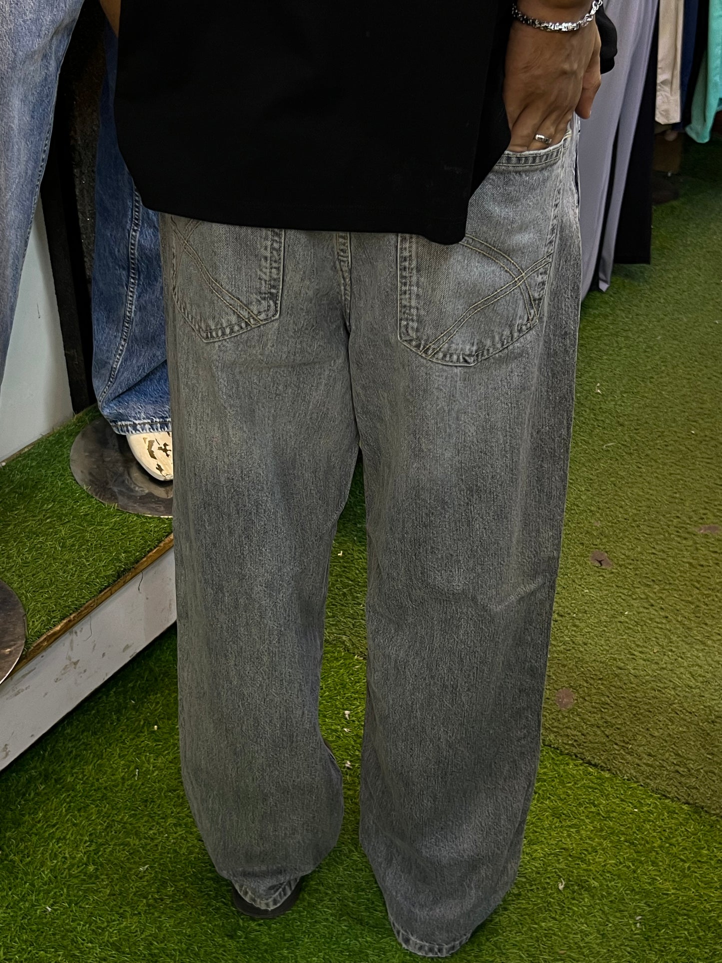 DENIM OVERSIZED STRAIGHT BAGGY JEANS WITH AMAZING COLOUR RANGE