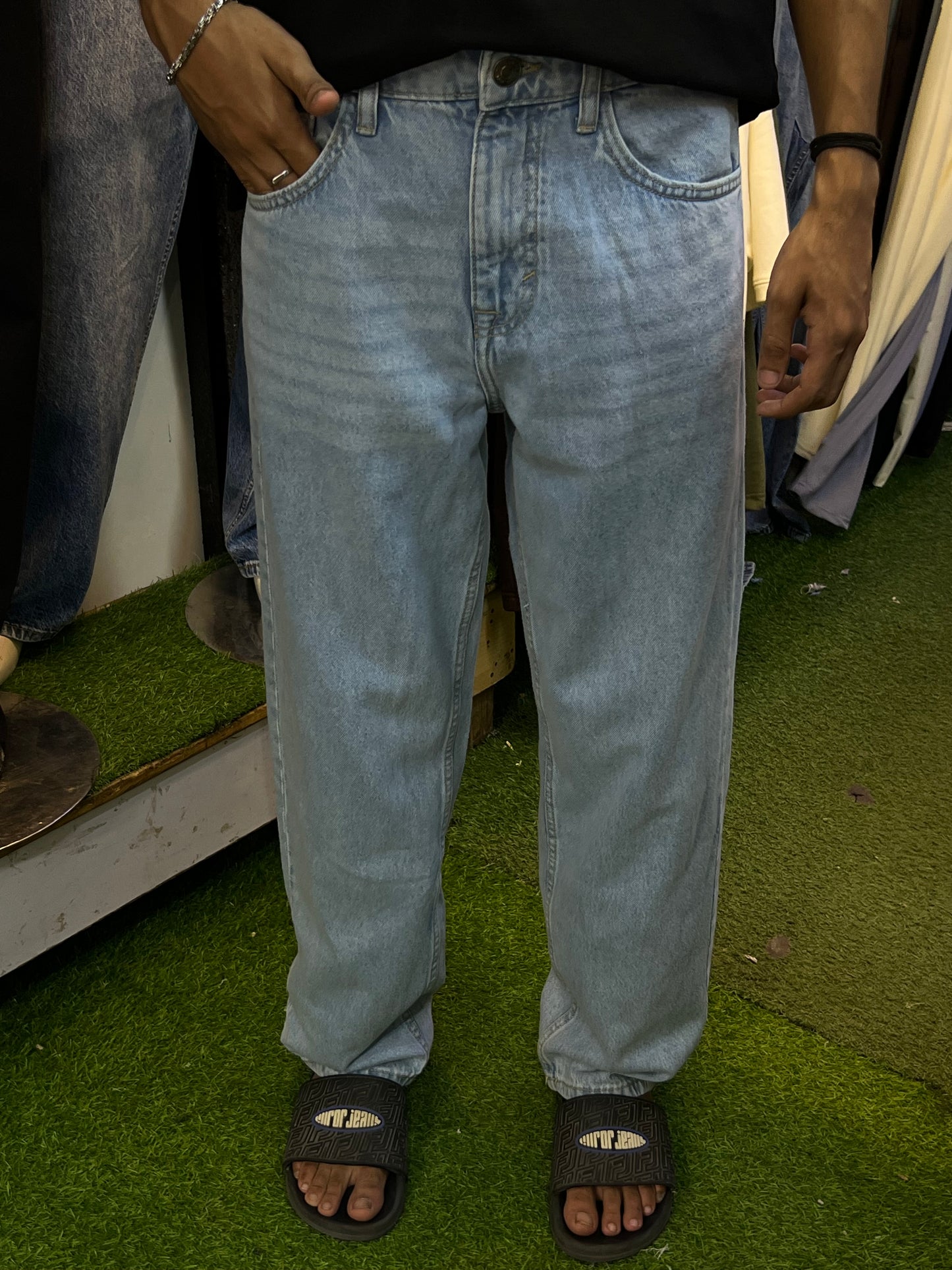 DENIM OVERSIZED STRAIGHT BAGGY JEANS WITH AMAZING COLOUR RANGE