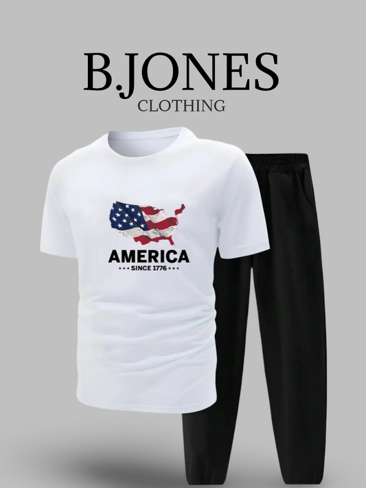B.JONES Mens T-Shirt And Trouser Tracksuit For Summers Fashion
