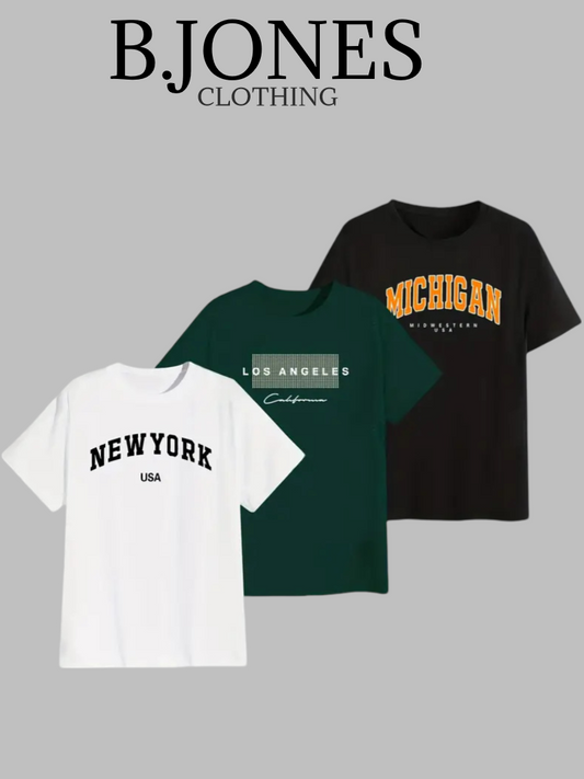 B.JONES Pack Of 3 T-Shirts For Mens in Ultra-Soft Quality Summers Collection 2025
